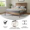 Merrick Lane Ketner Solid Wood Platform Bed with Wooden Slats and Headboard, No Box Spring Needed